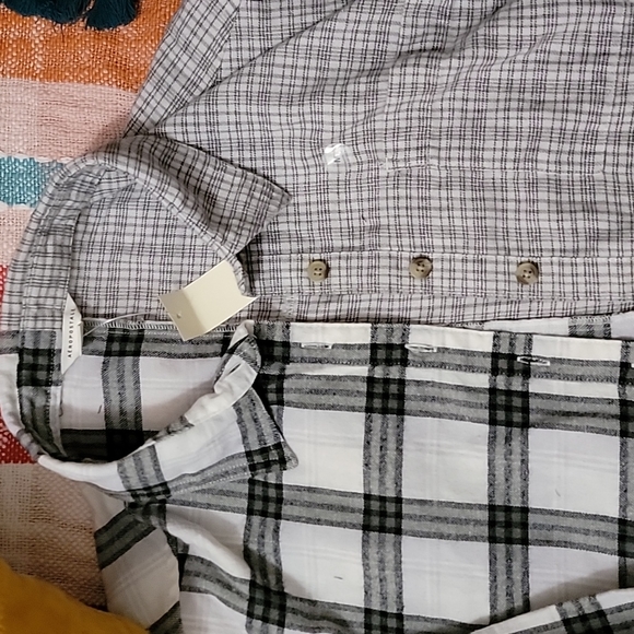 NWT Aeropostale cropped two patten button up flannel - Picture 3 of 9